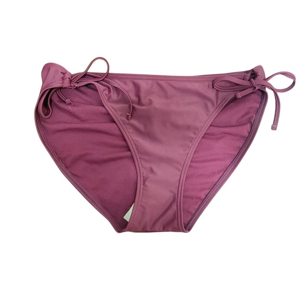 Women's XL Maroon Bikini Bottom With Adjustable Side Ties
